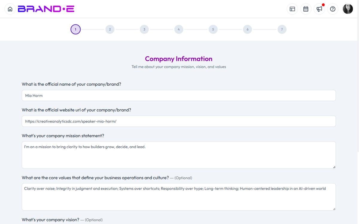 Complete Your Brand Profile Step by Step — Brande.ai