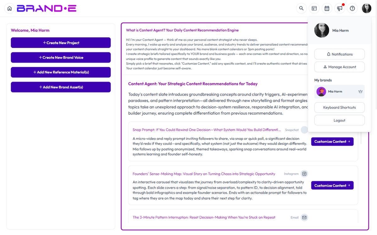 Use Content Agent for Multiple Brands — Brande.ai