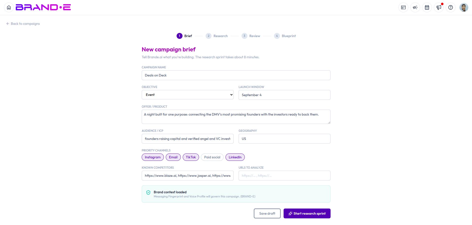 Create a Campaign — Brande.ai