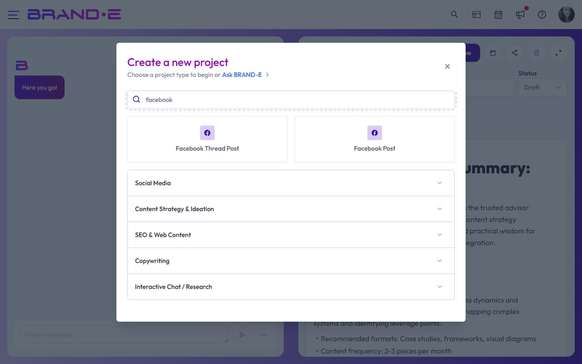 Create Facebook Thread Posts — Brande.ai