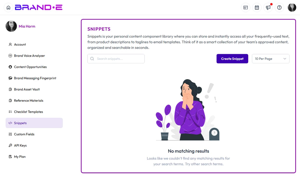 Create and Manage Snippets — Brande.ai