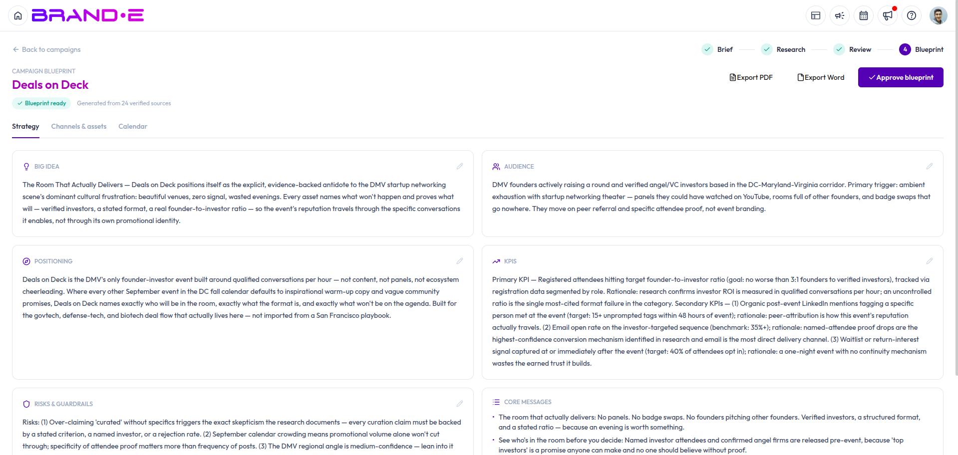 Generate and Approve Your Campaign Blueprint — Brande.ai