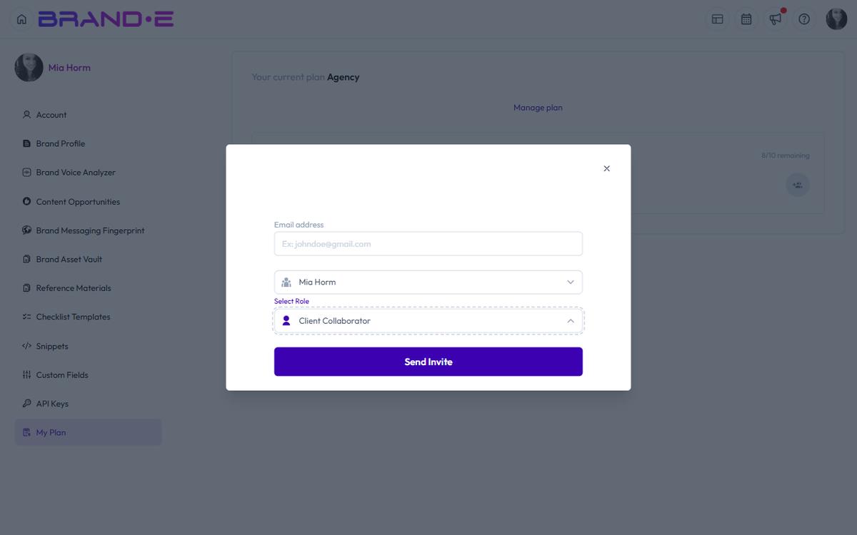 Invite Client Collaborators — Brande.ai