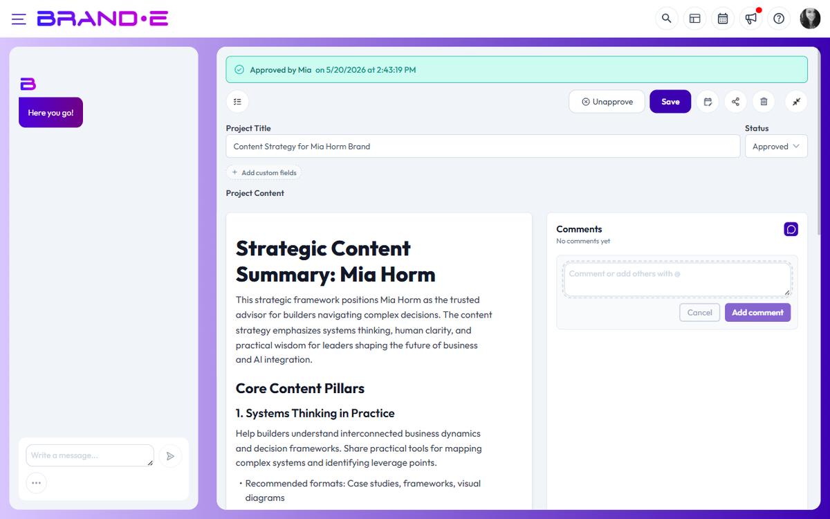 Leave and Respond to Comments — Brande.ai