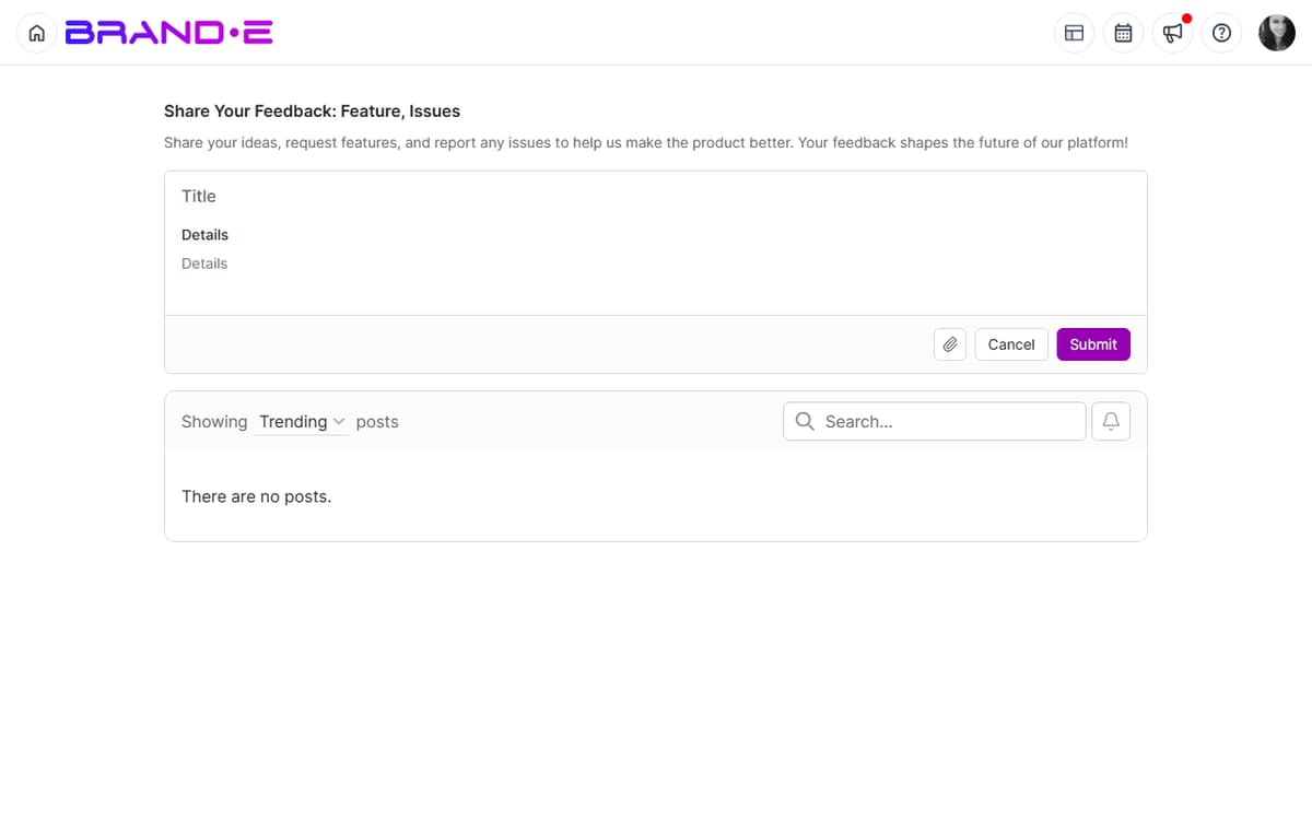 Submit Product Feedback — Brande.ai