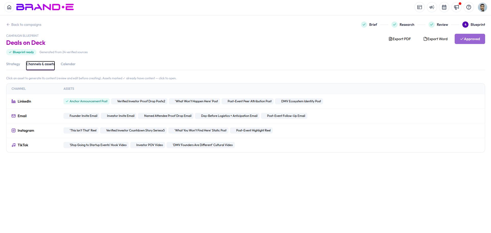 Tracking generated content against your plan — Brande.ai