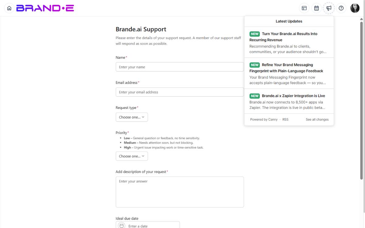Understand Product Updates and Changelogs — Brande.ai